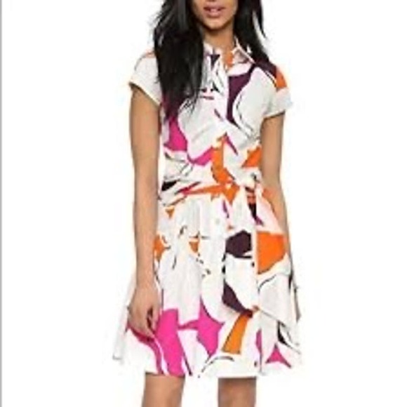 Diane Von Furstenberg Dresses & Skirts - Diane Von Furstenberg Scarlet Eden Garden Multi Pleated Shirt Dress